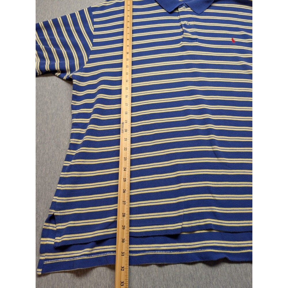 Polo Ralph Lauren Men Polo Shirt Size 3XB PIMA COTTON PERU  Blue Yellow - Picture 8 of 10
